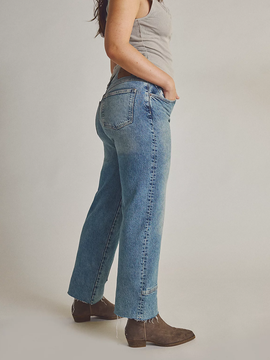 FREE PEOPLE Risk Taker Mid-Rise Straight Jeans