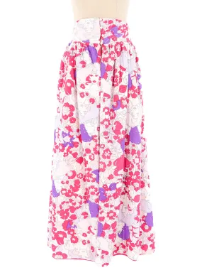 1970s Printed Quilted Hostess Skirt