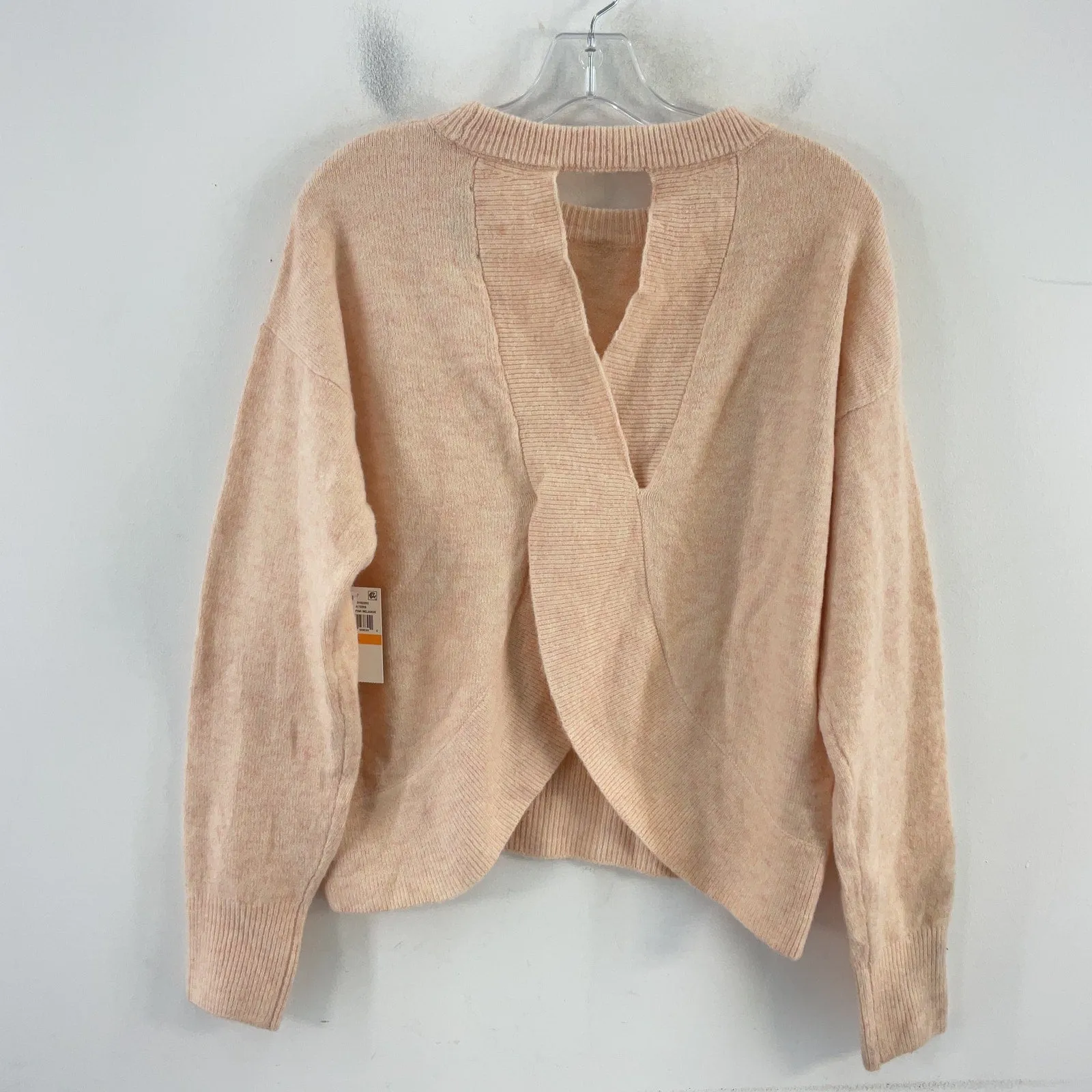 1.State Peach Criss-Cross Back Pullover Sweater Women’s Small Acrylic/Polyester