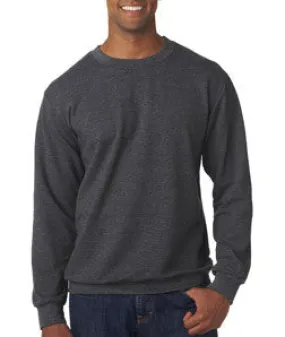 72000 Anvil Adult Crew Neck French Terry Fleece Heather Dark Grey