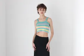 90s Pastel Stripe Stretch Knit Crop Top