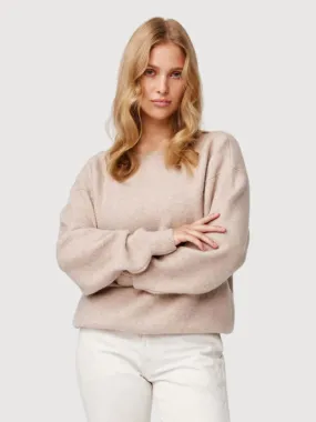 Aino Light Beige Woman Pullover | Makia