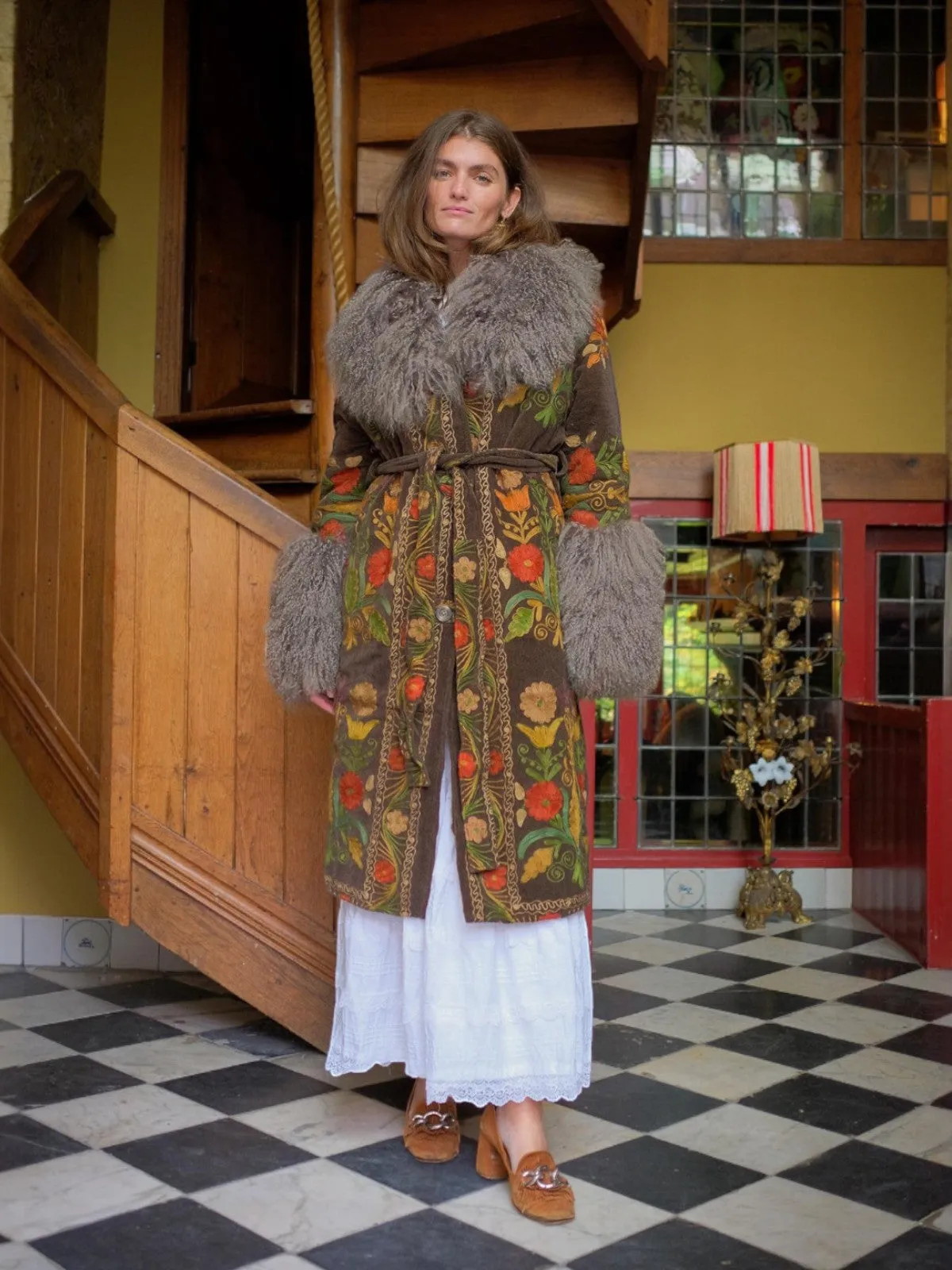 Aisara Wrap Coat - M | Multi/Taupe