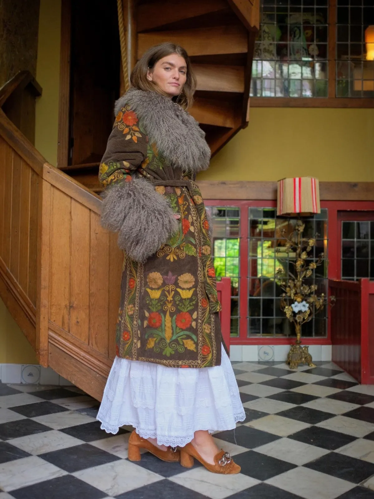Aisara Wrap Coat - M | Multi/Taupe