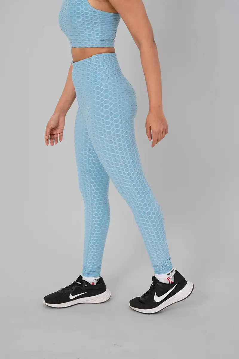 Anti Cellulite Women's Leggings - Sky Blue