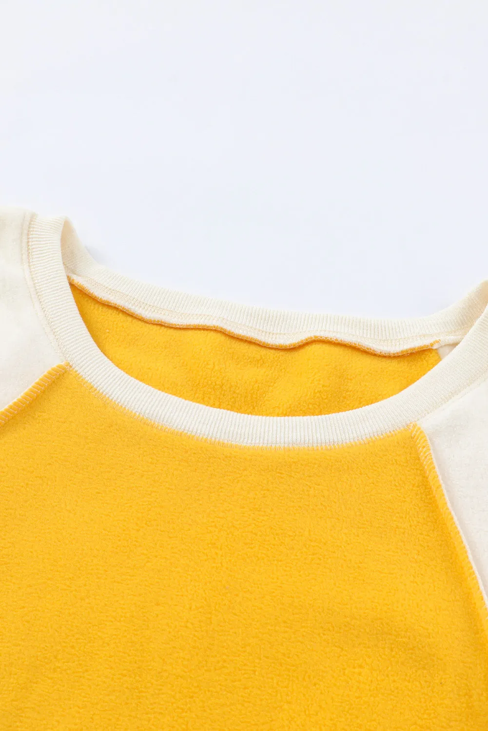 *APP EXCLUSIVE* Round Neck Dropped Shoulder Color Block Sweatshirt