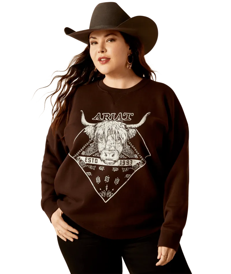 Ariat Women's Mole Taurus Oversized Crew Sweatshirt