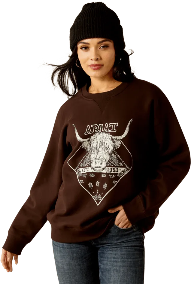 Ariat Women's Mole Taurus Oversized Crew Sweatshirt