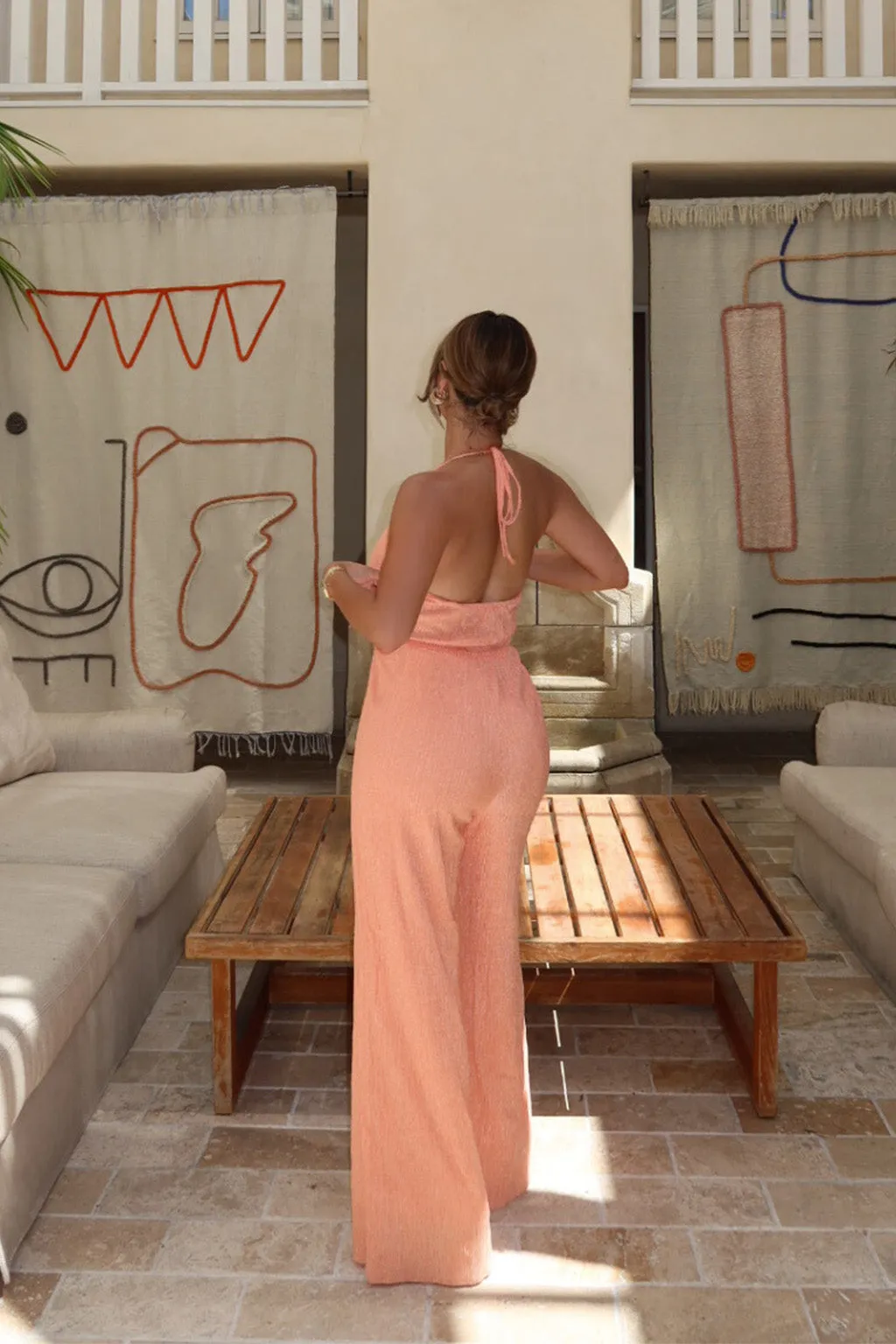 Augustine Apricot Halter Jumpsuit