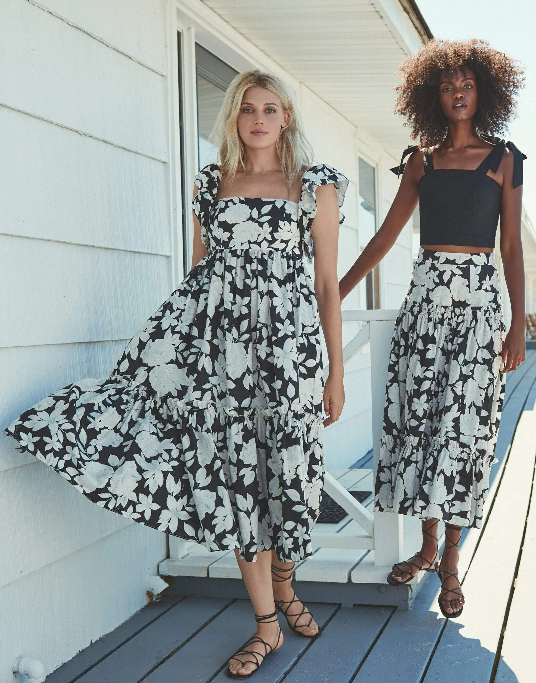 Black Floral Tisbury Skirt