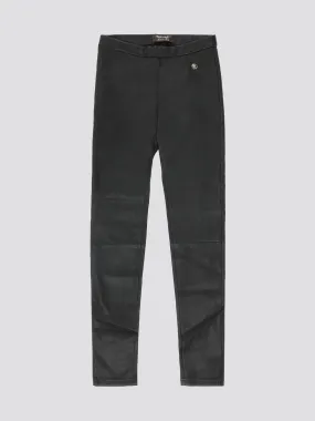 Black High Waist Leather Pants