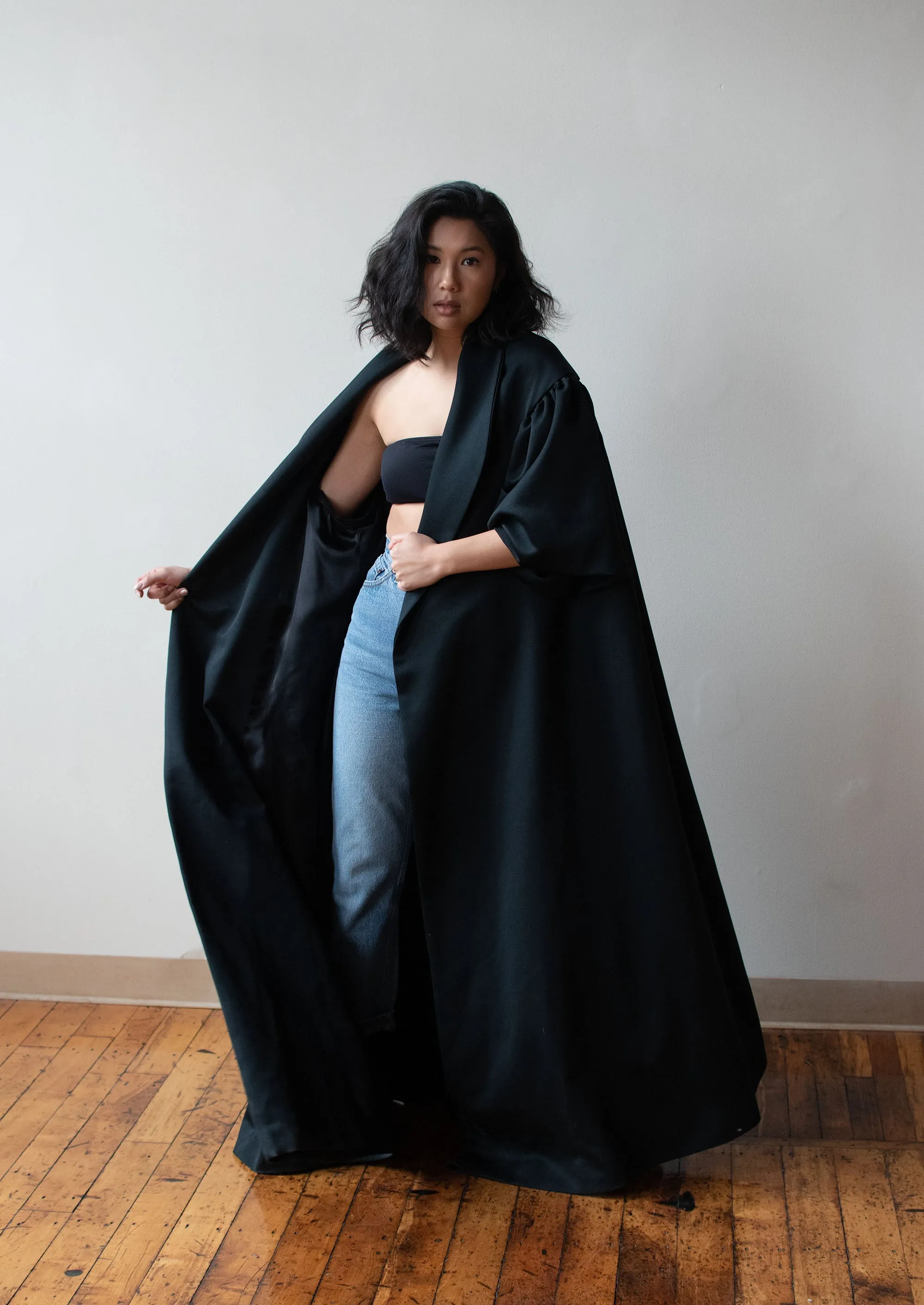 Black Opera Coat | Victor Costa