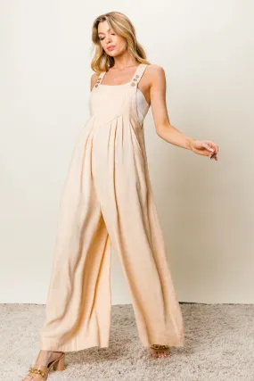 Blue Zone Planet |  BiBi Texture Sleeveless Wide Leg Jumpsuit