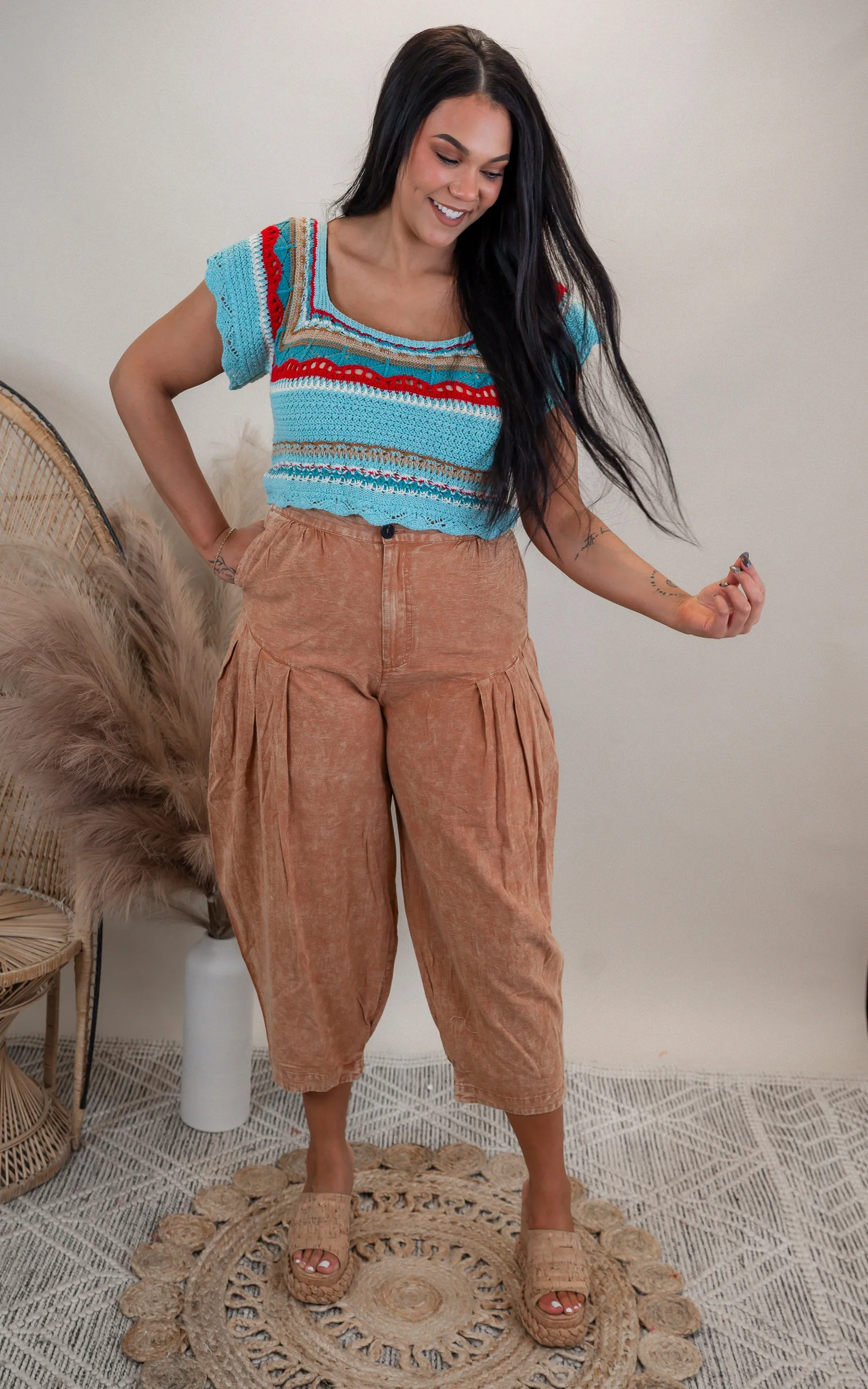 Boho Bliss Crop Sweater