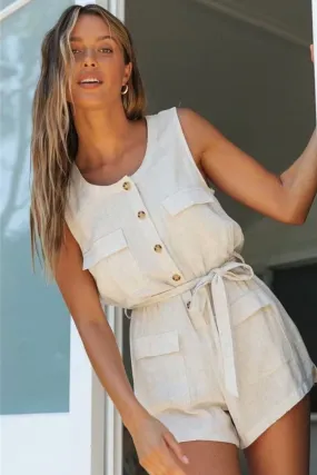 Boho Jumpsuit, Boho Romper, Playsuit, Ivory
