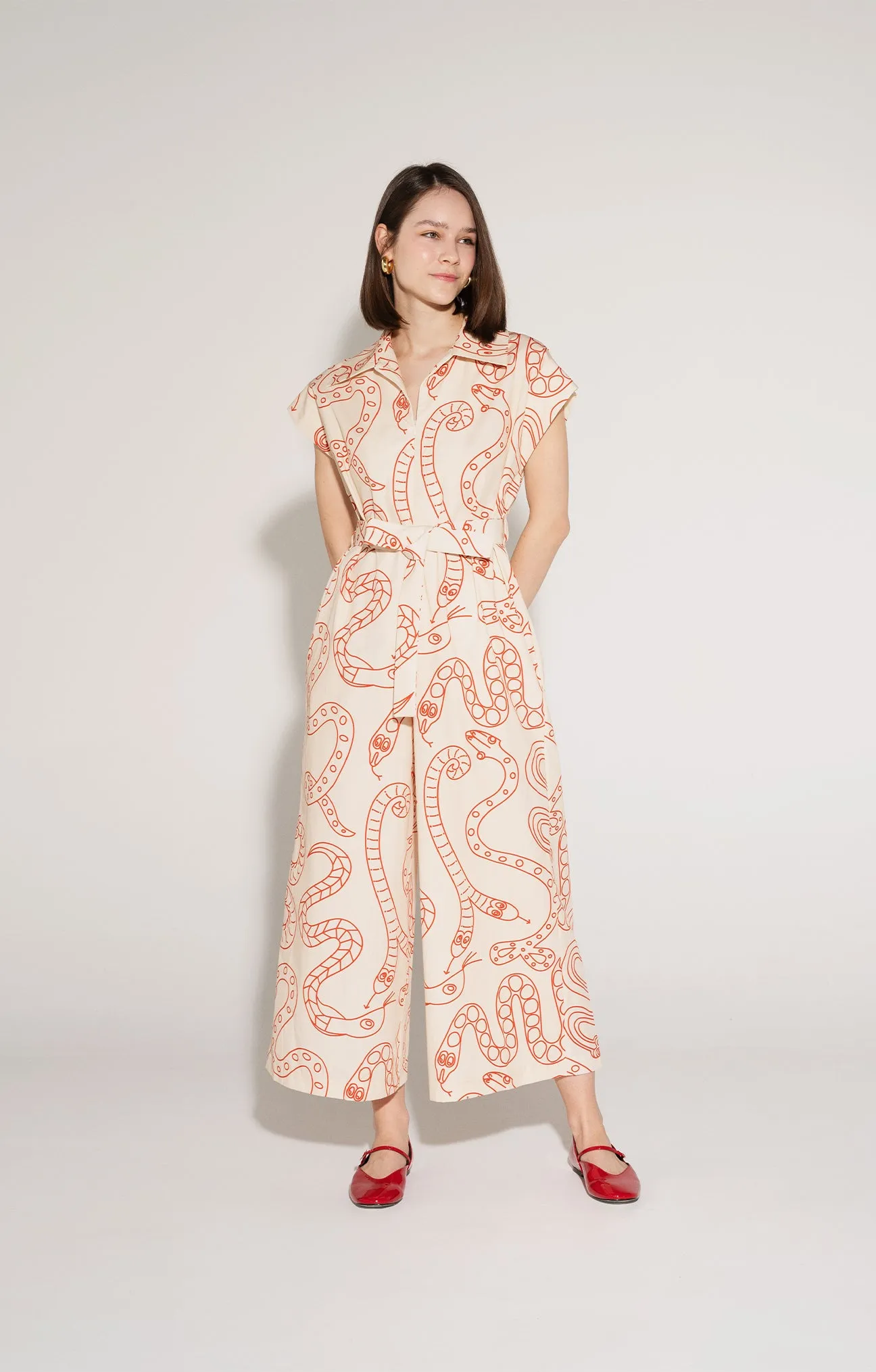BUTELLA poplin jumpsuit 'Snakes'
