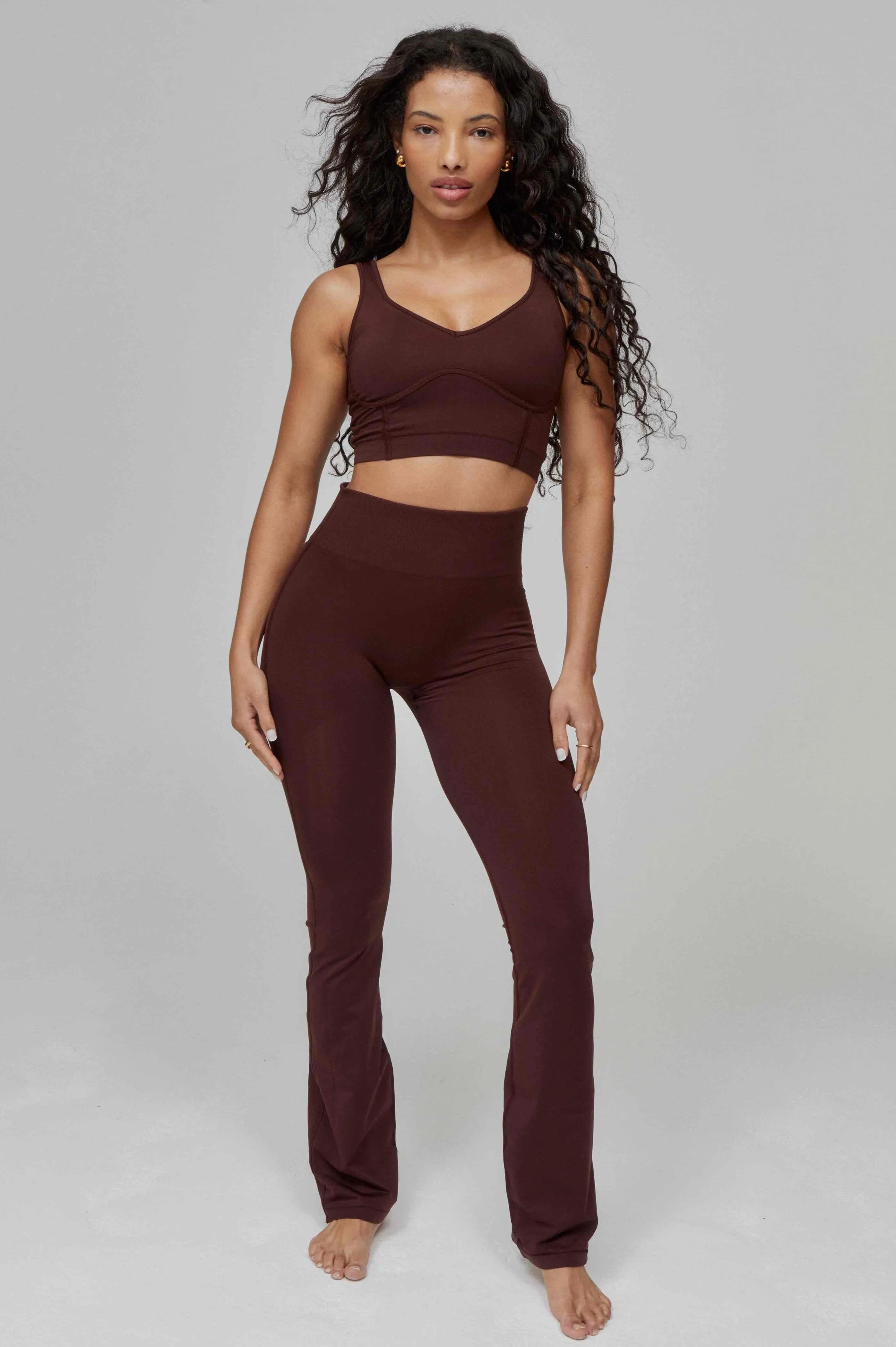 Butterluxe Contour Flared 7/8 Leggings - Bitter Chocolate