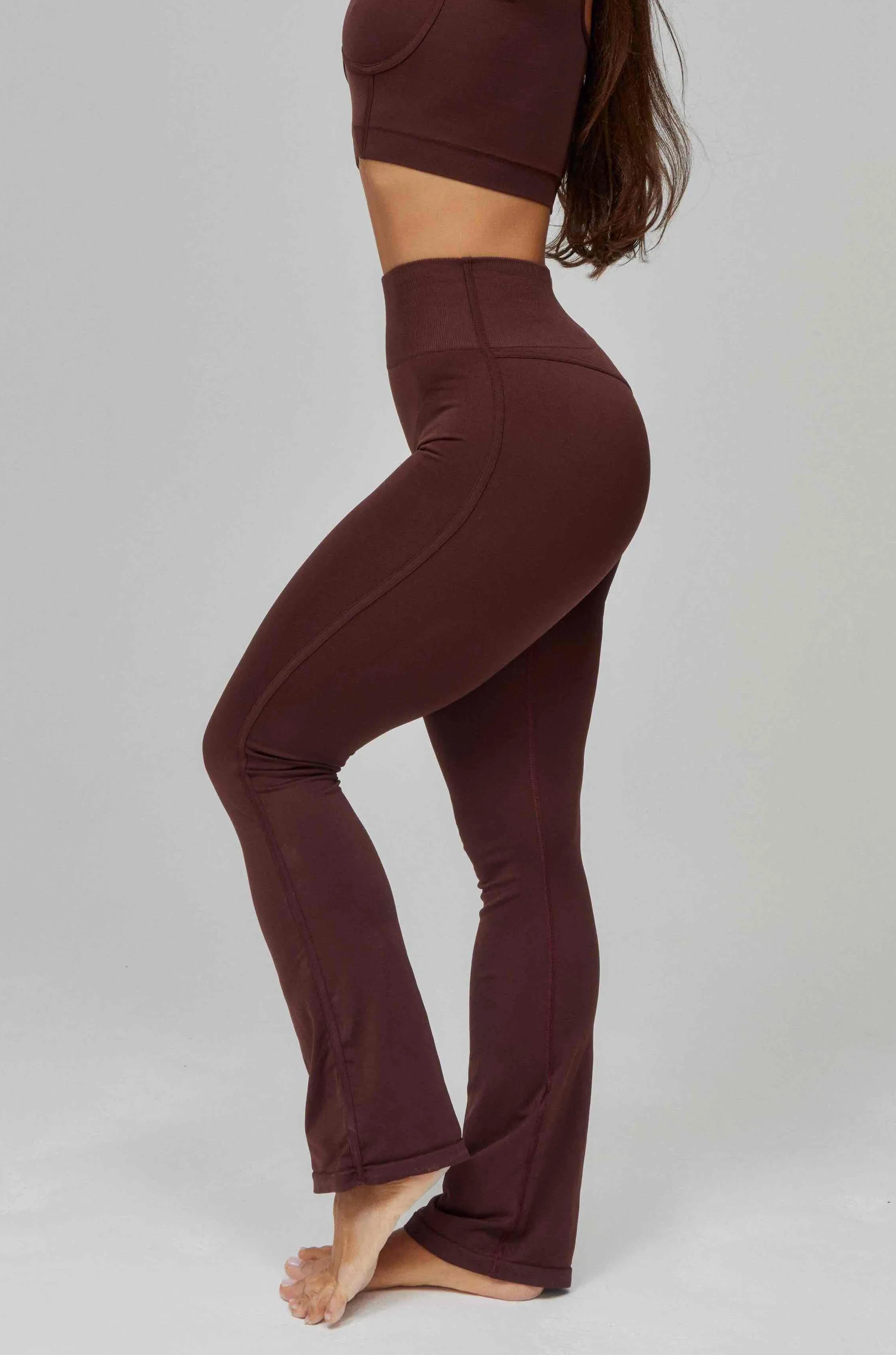 Butterluxe Contour Flared 7/8 Leggings - Bitter Chocolate