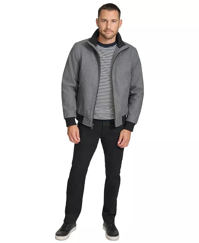 Calvin Klein Mens Bomber Jacket Coat Medium Grey Solid