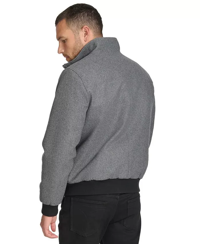 Calvin Klein Mens Bomber Jacket Coat Medium Grey Solid