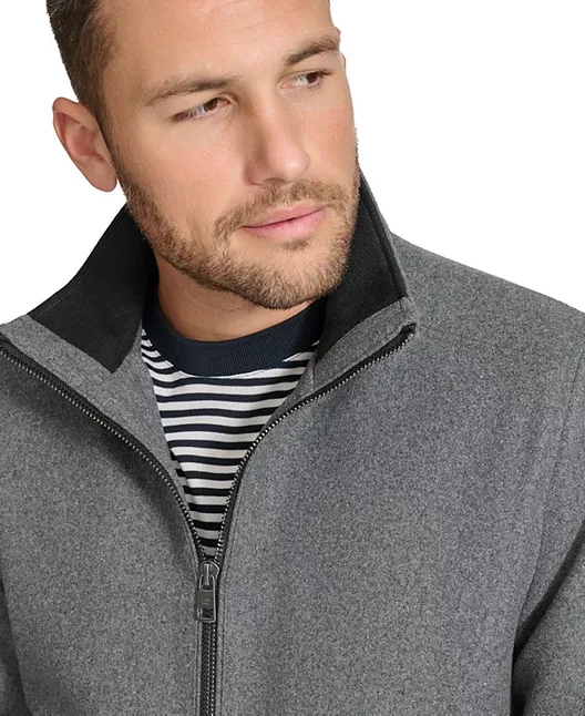Calvin Klein Mens Bomber Jacket Coat Medium Grey Solid