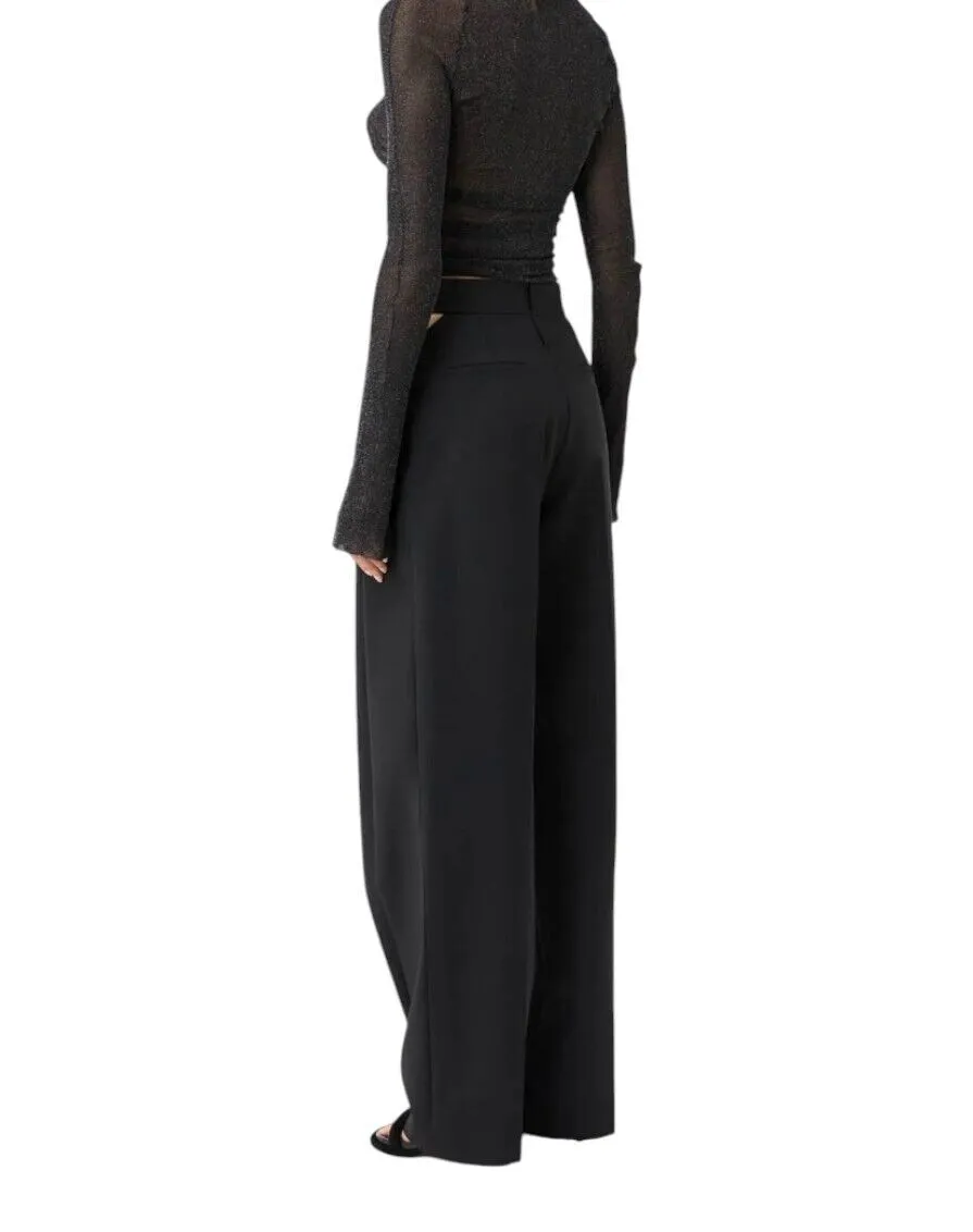 Camilla and Marc Alma Tailored Pant | Sz 10, Black, Cutouts, High Waist,Wide Leg