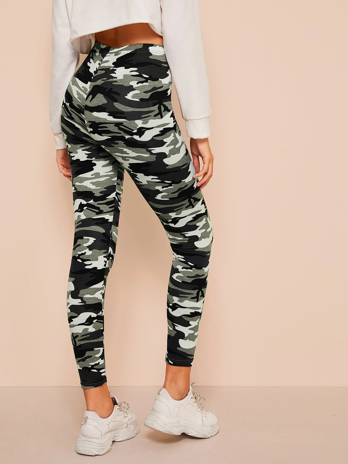 Casual Camo Cropped Women Leggings