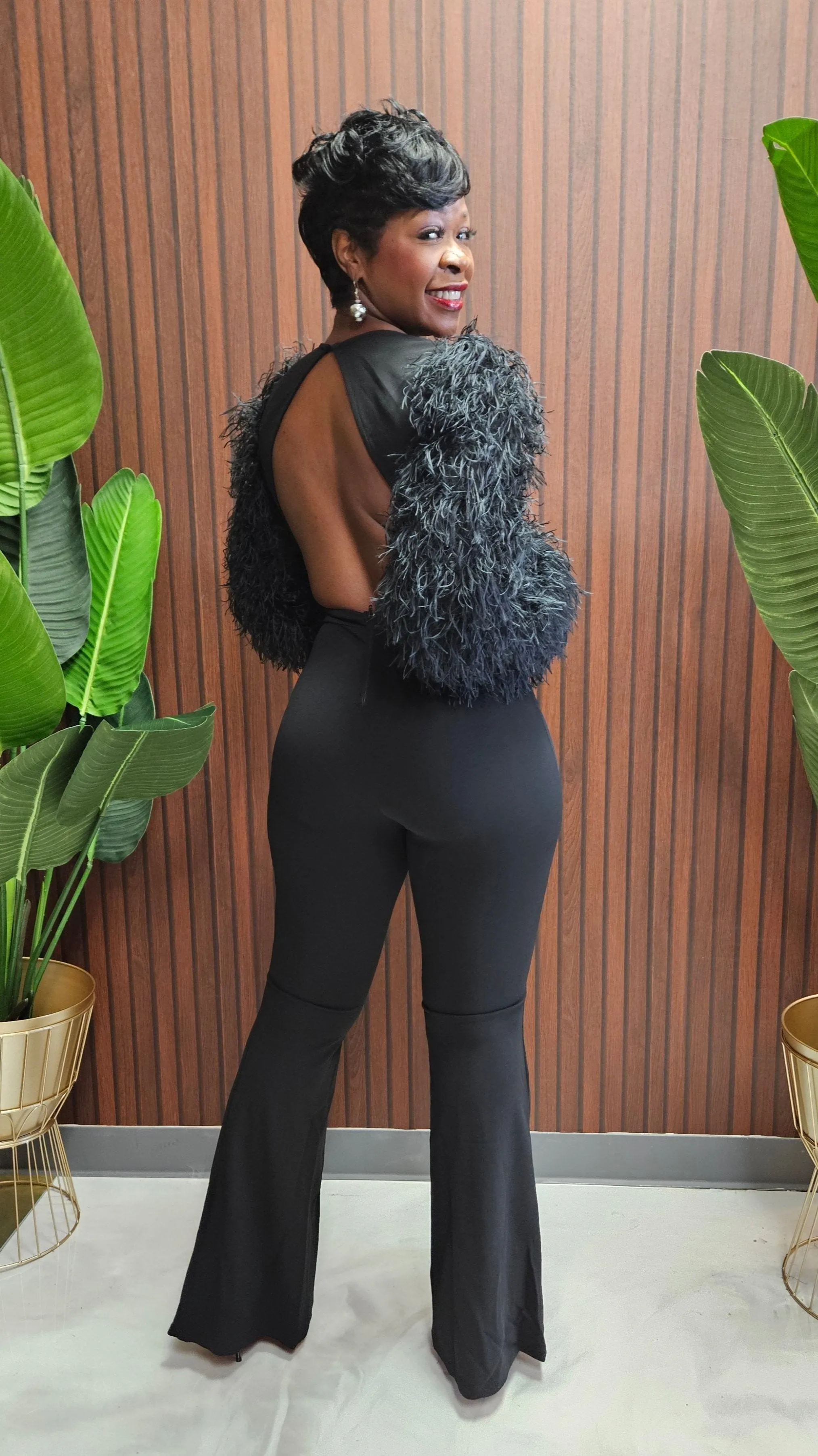 Cheyenne Fur Jumpsuit
