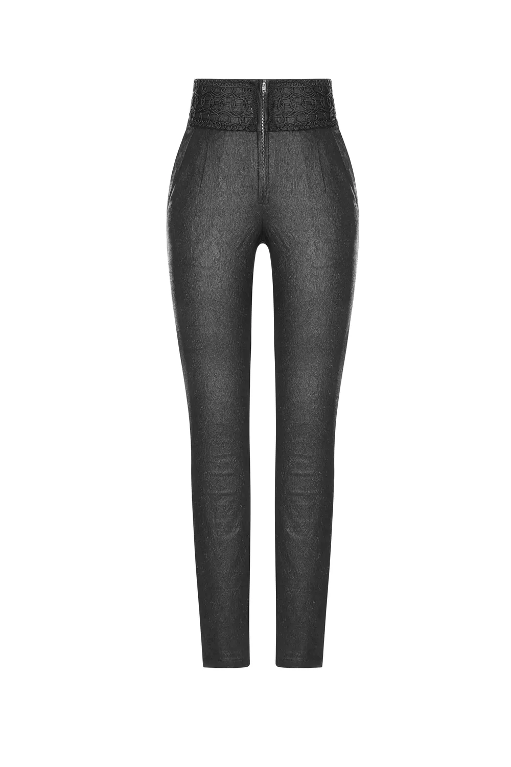 Chic Gothic Womens High Waist Jacquard Skinny Pants