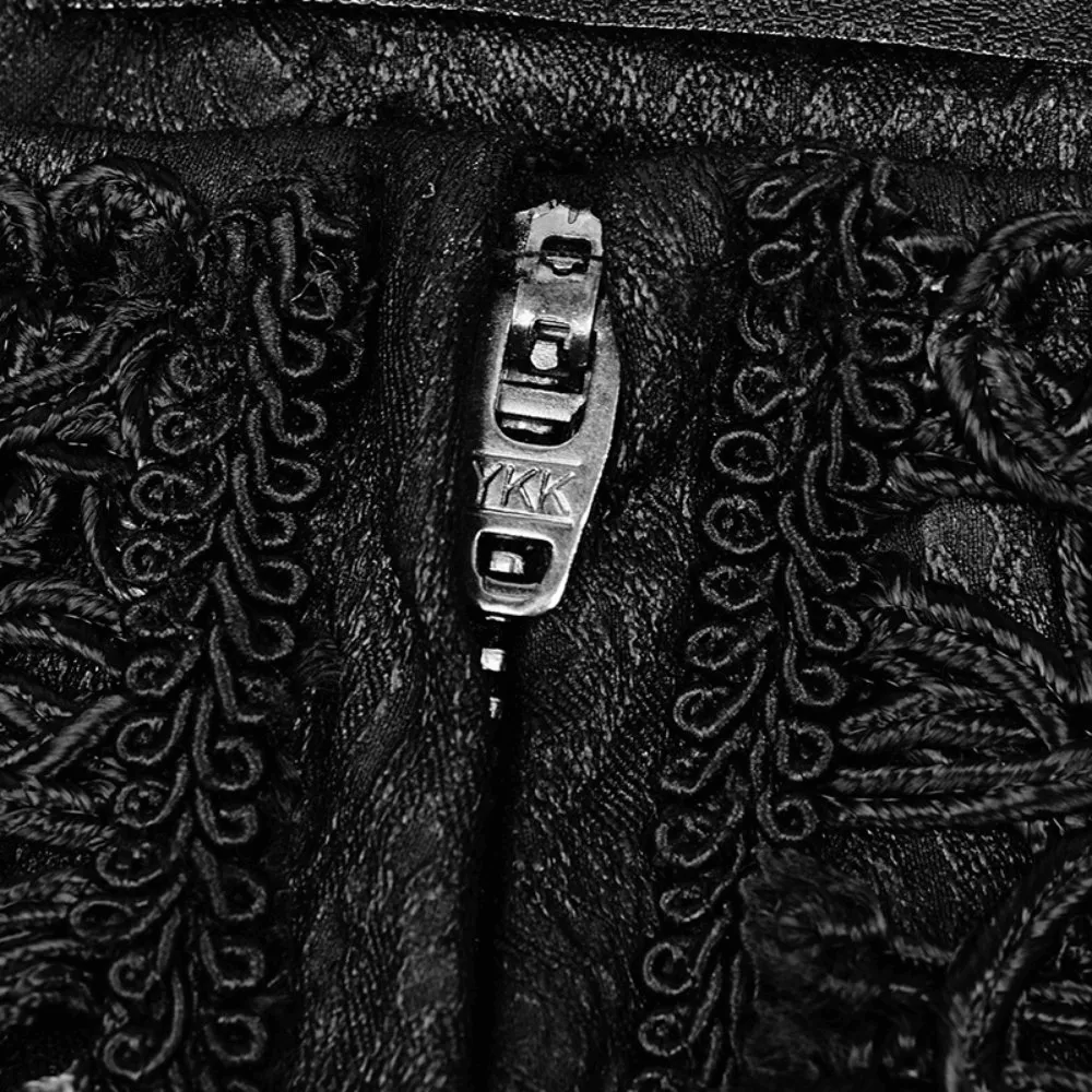 Chic Gothic Womens High Waist Jacquard Skinny Pants