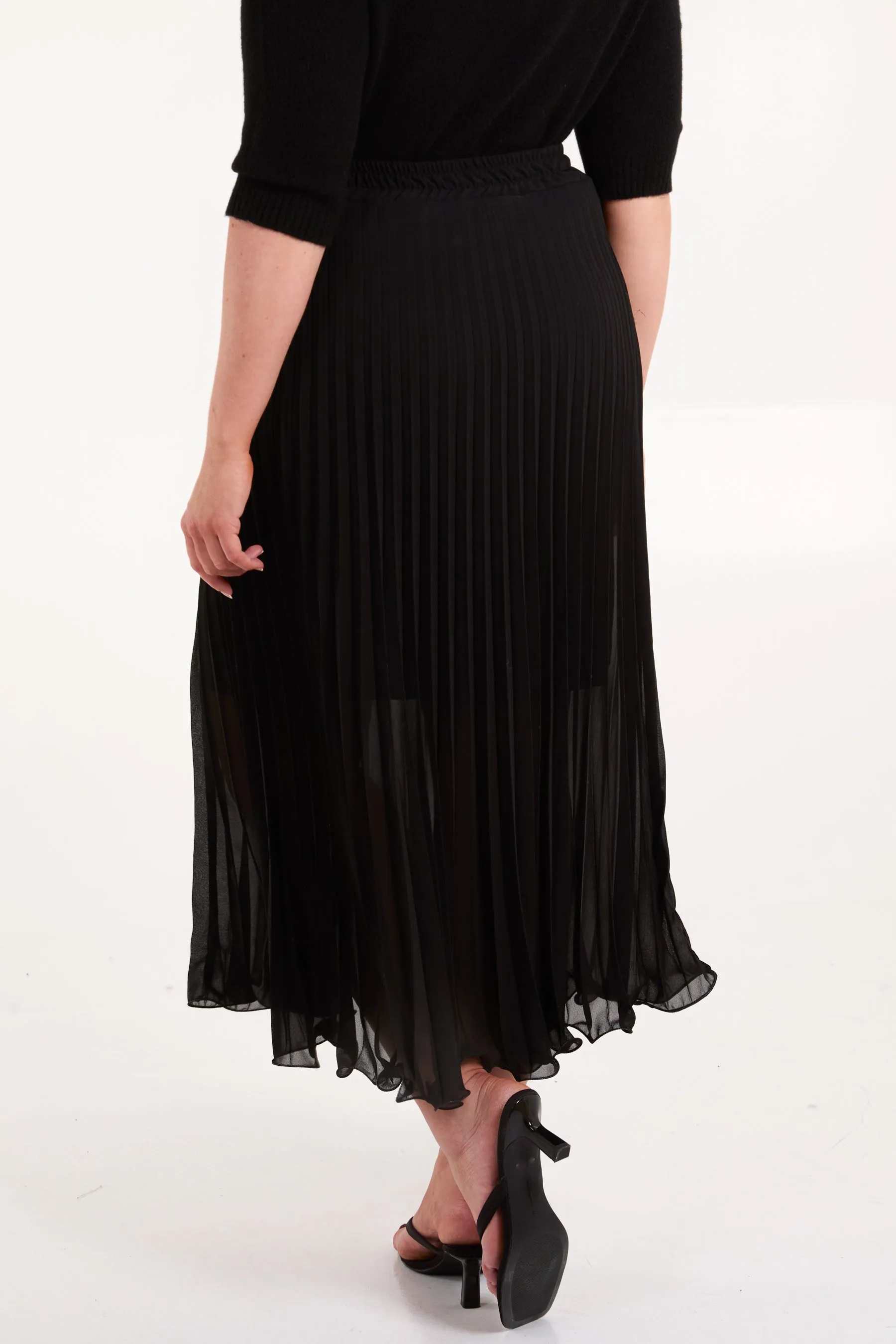 Chiffon Pleated Midi Skirt