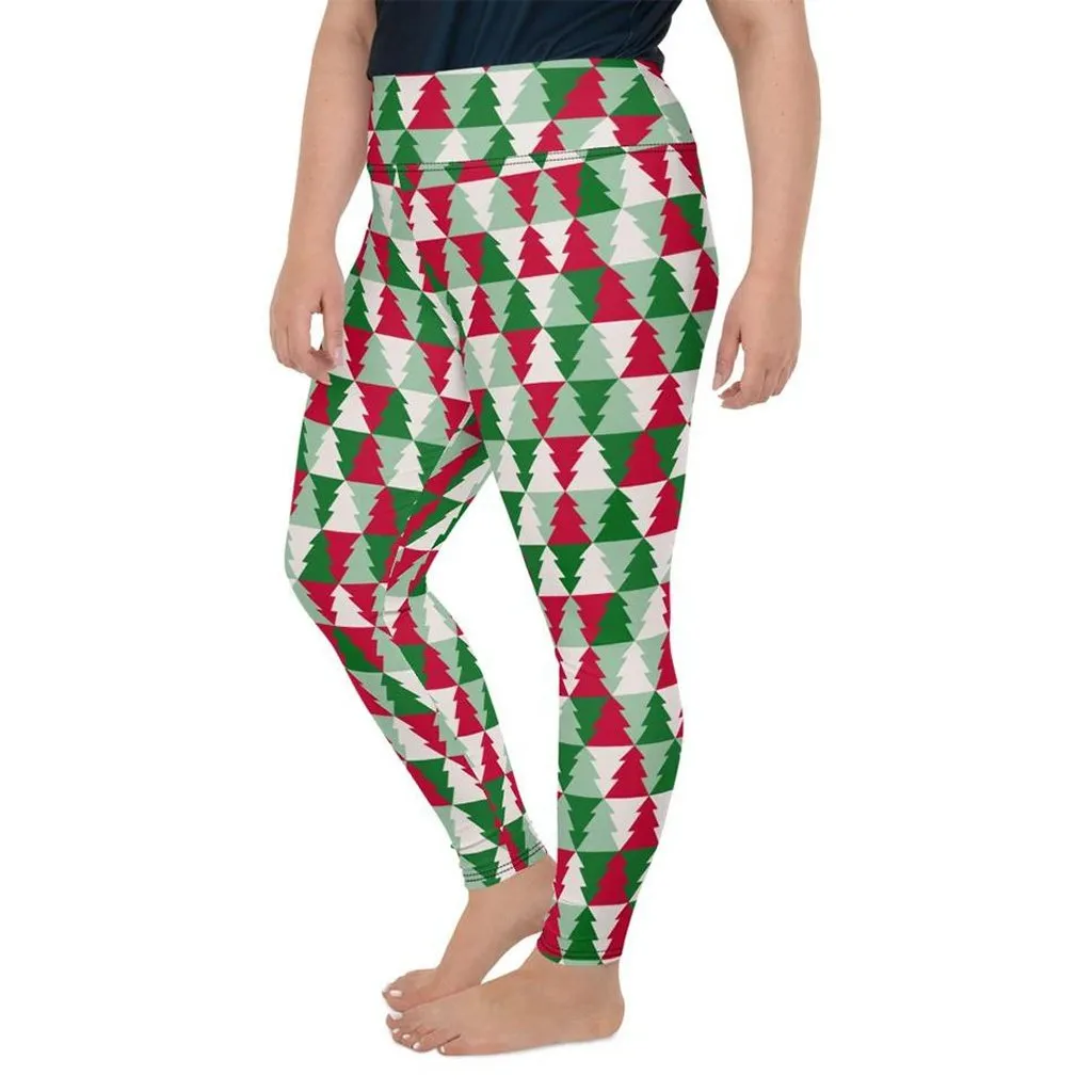 Christmas Tree Pattern Plus Size Leggings