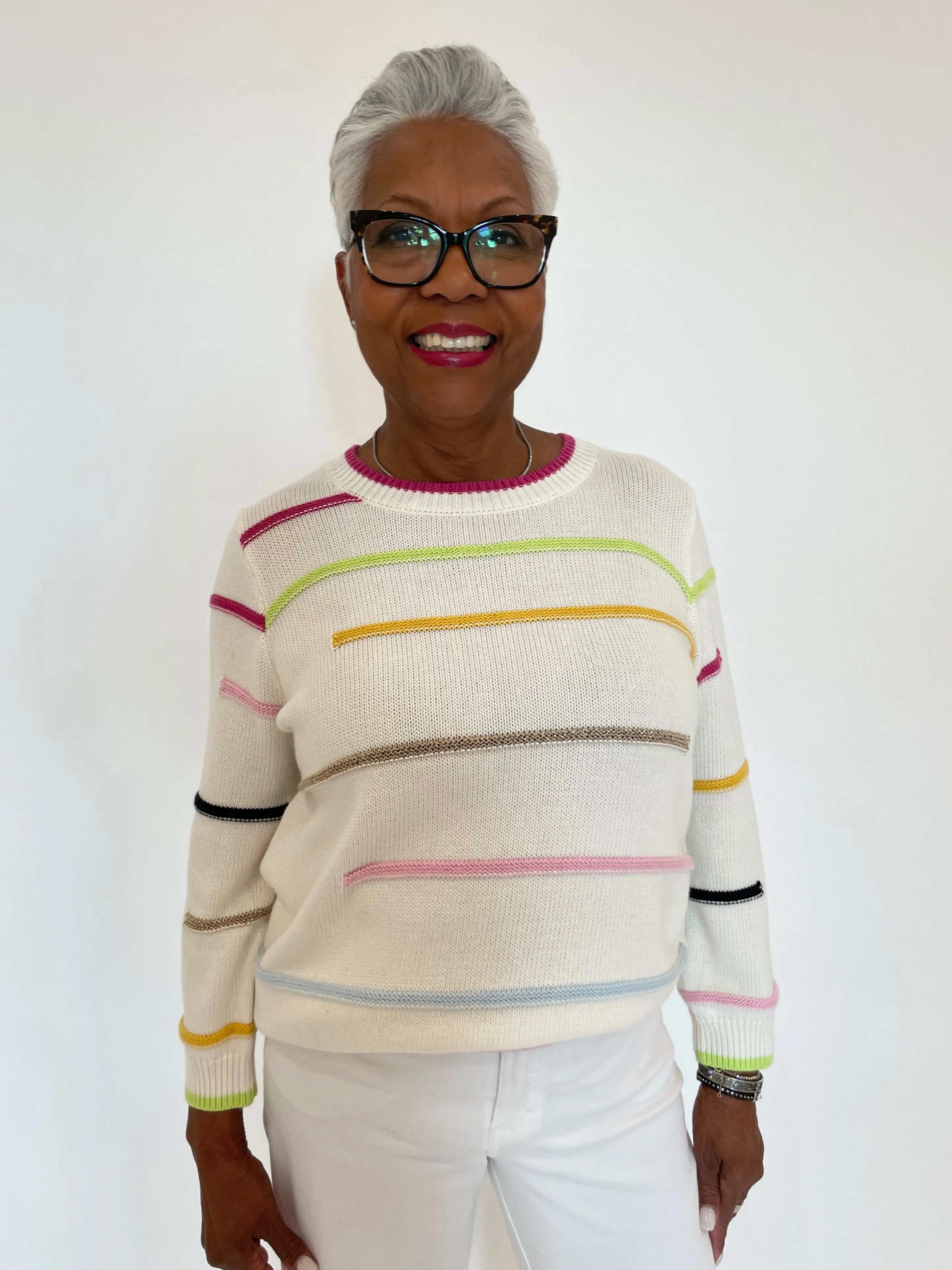 Color Scheme Multi Broken Stripe Sweater