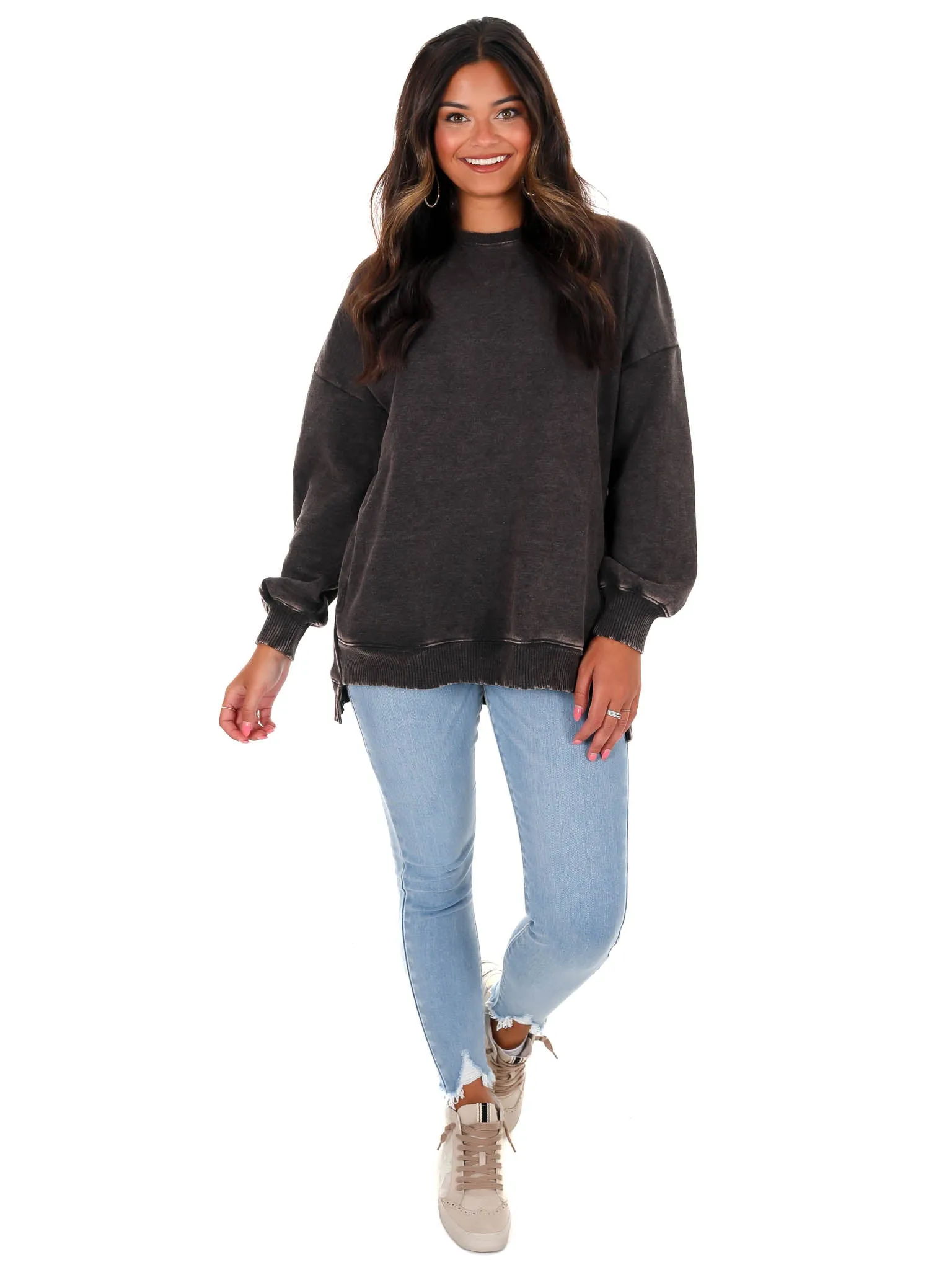 Comfy Acid Wash Pullover