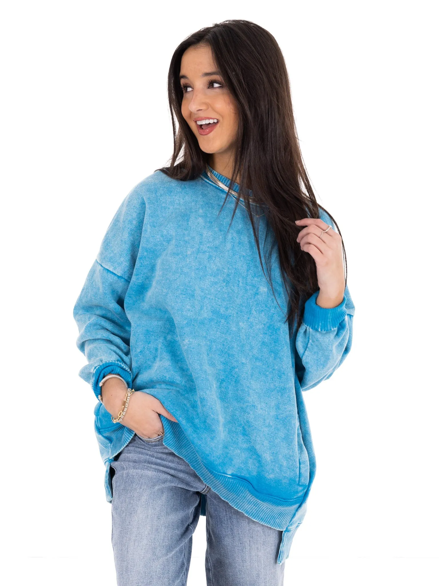 Comfy Acid Wash Pullover