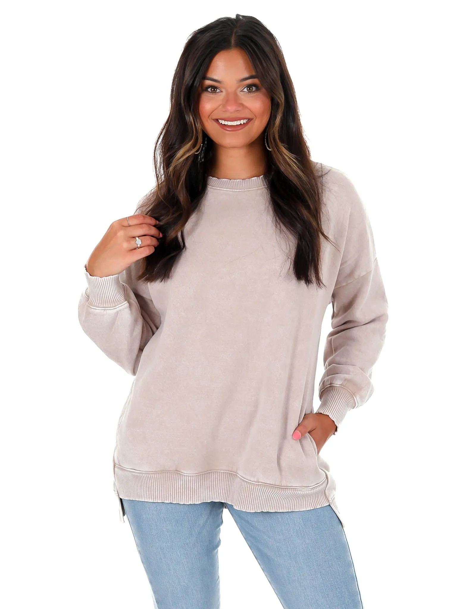 Comfy Acid Wash Pullover