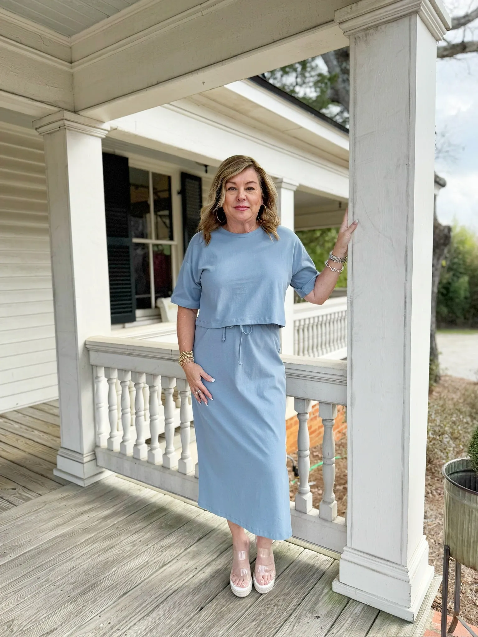 Cotton Midi Skirt