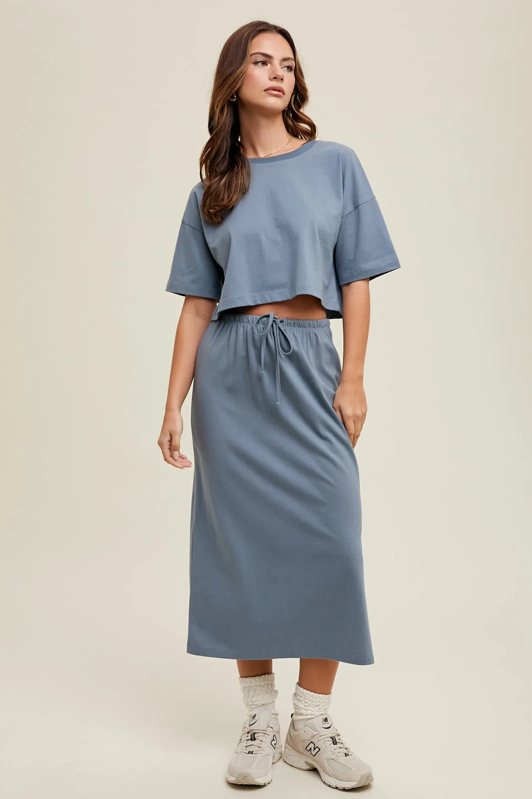 Cotton Midi Skirt
