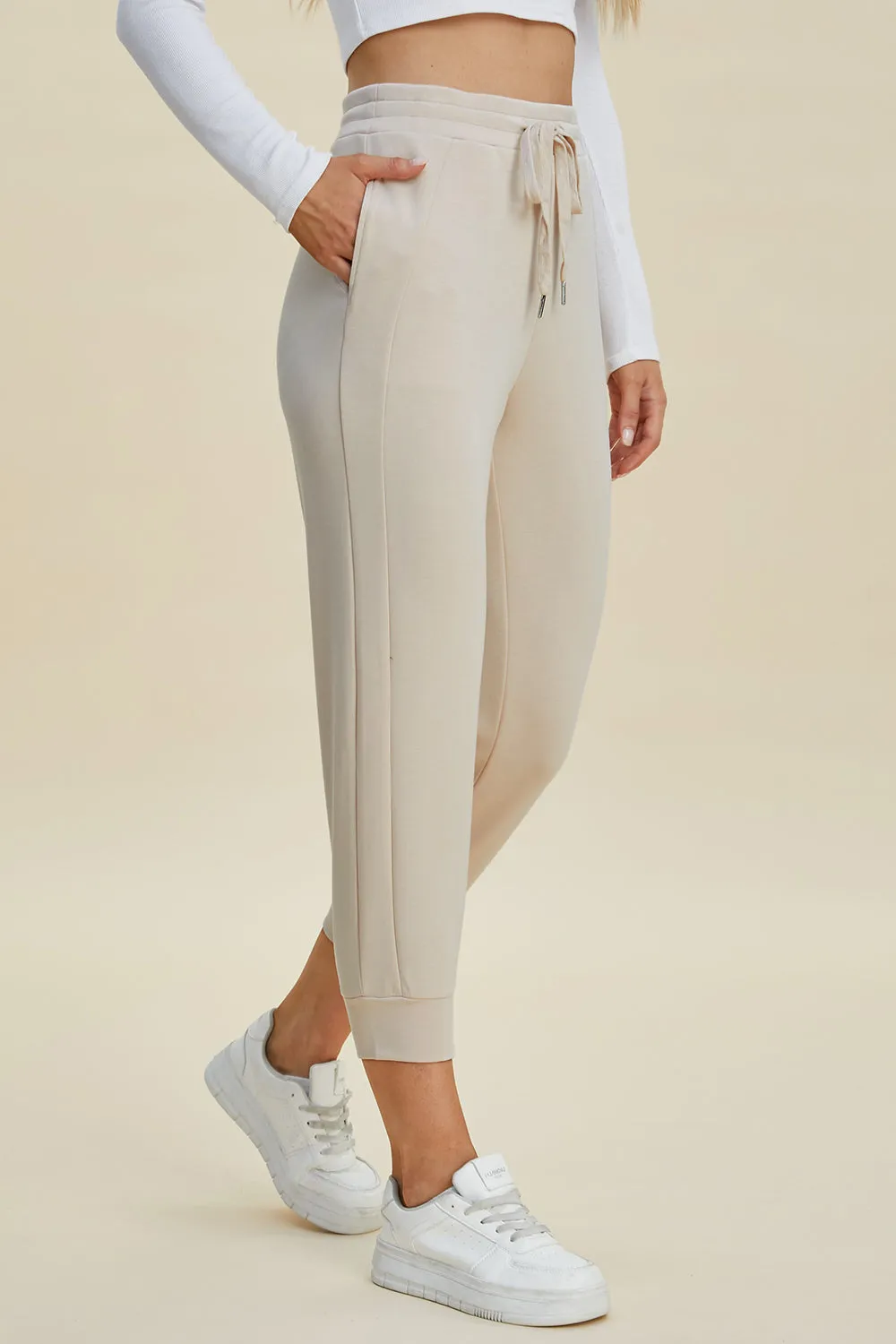 Dana Drawstring High Waist Cropped Pants