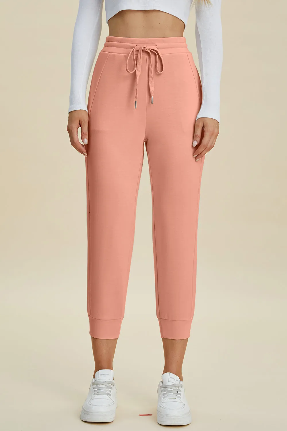 Dana Drawstring High Waist Cropped Pants