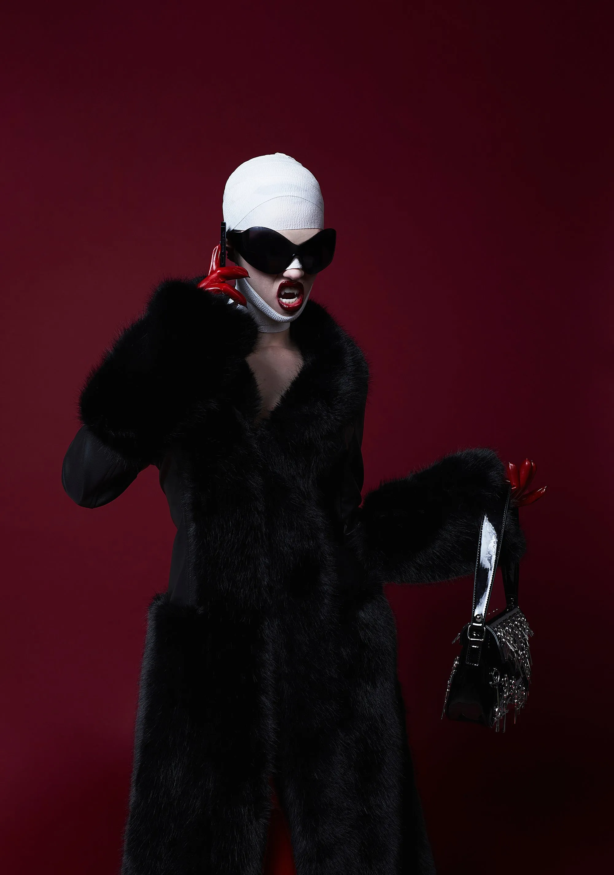 Dark Gift Faux Fur Coat