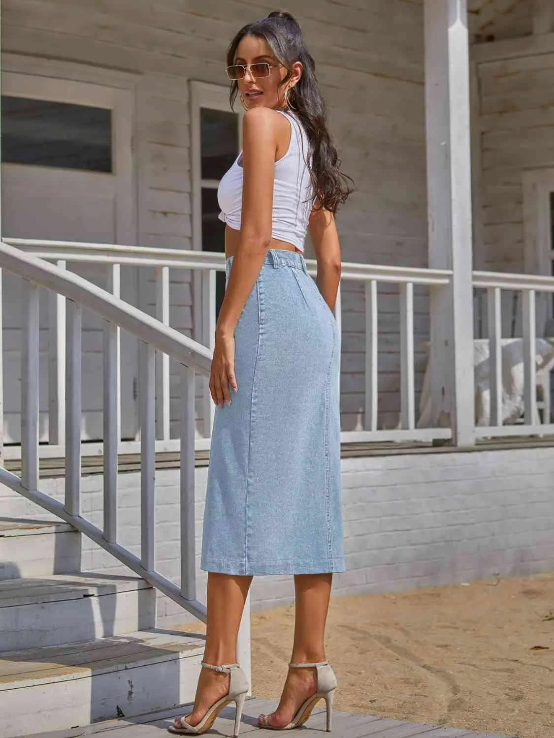 Denim Midi Skirt
