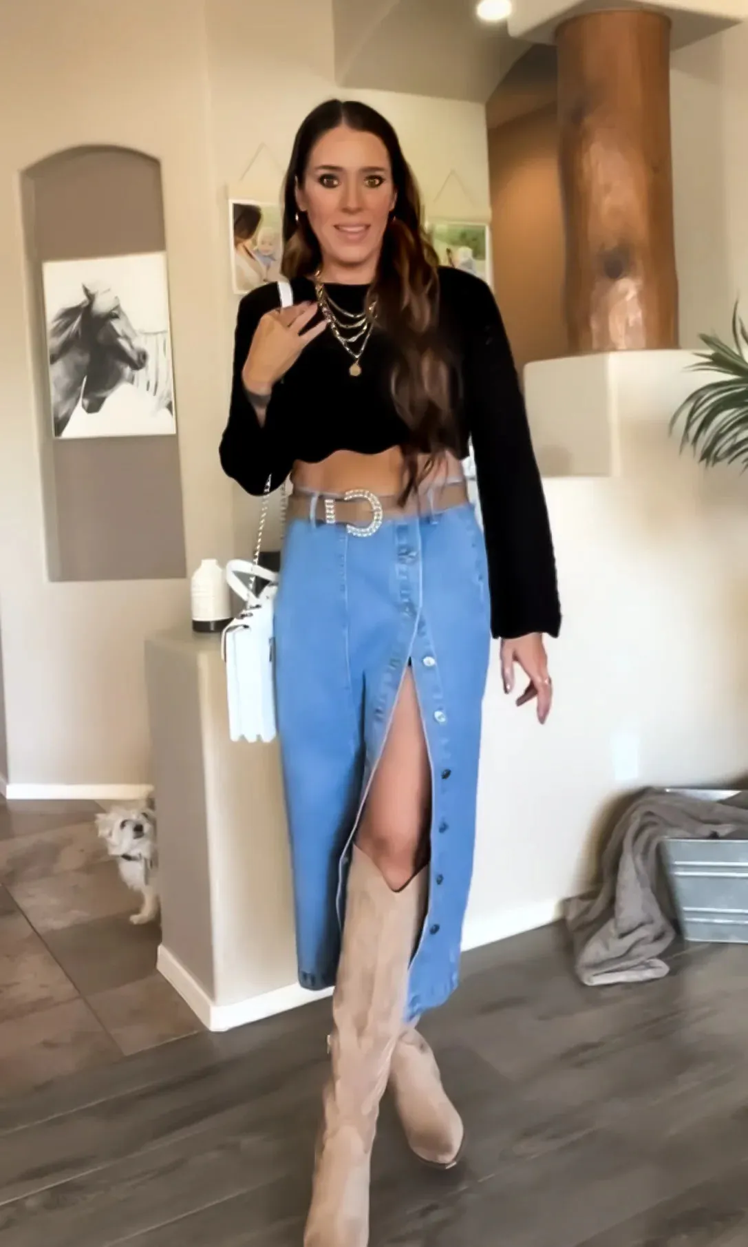 Denim Midi Skirt