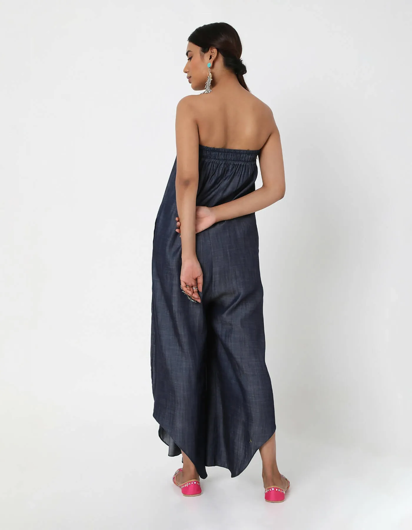 Denim Tassel Jumpsuit