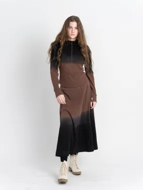 Dip Dye Ribbed Midi Pull On Skirt