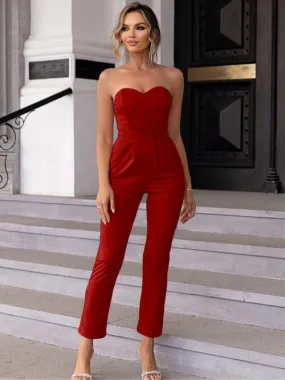 Elegant Sweetheart Neck Sleeveless Jumpsuit