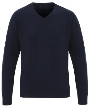 Essential acrylic v-neck sweater | Navy