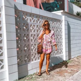 Fringed pleated vacation jumpsuit