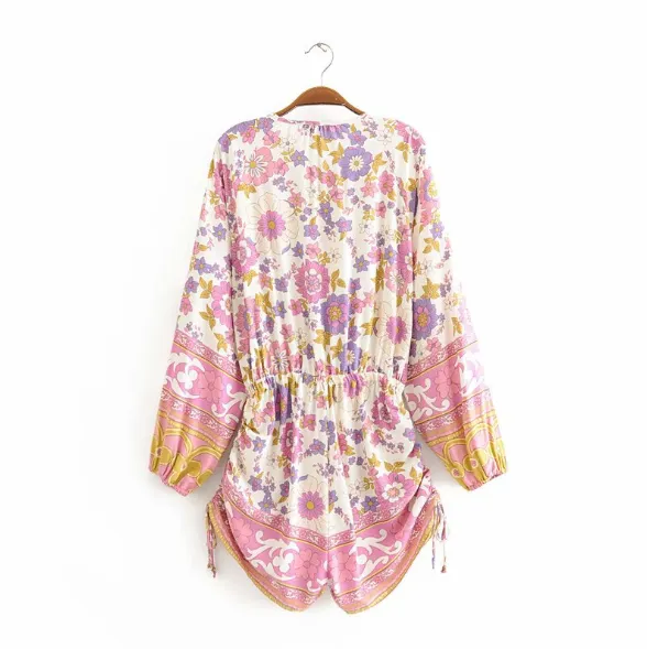 Fringed pleated vacation jumpsuit