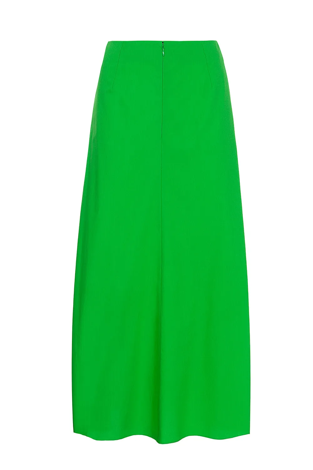 Gathered Midi Skirt - Green